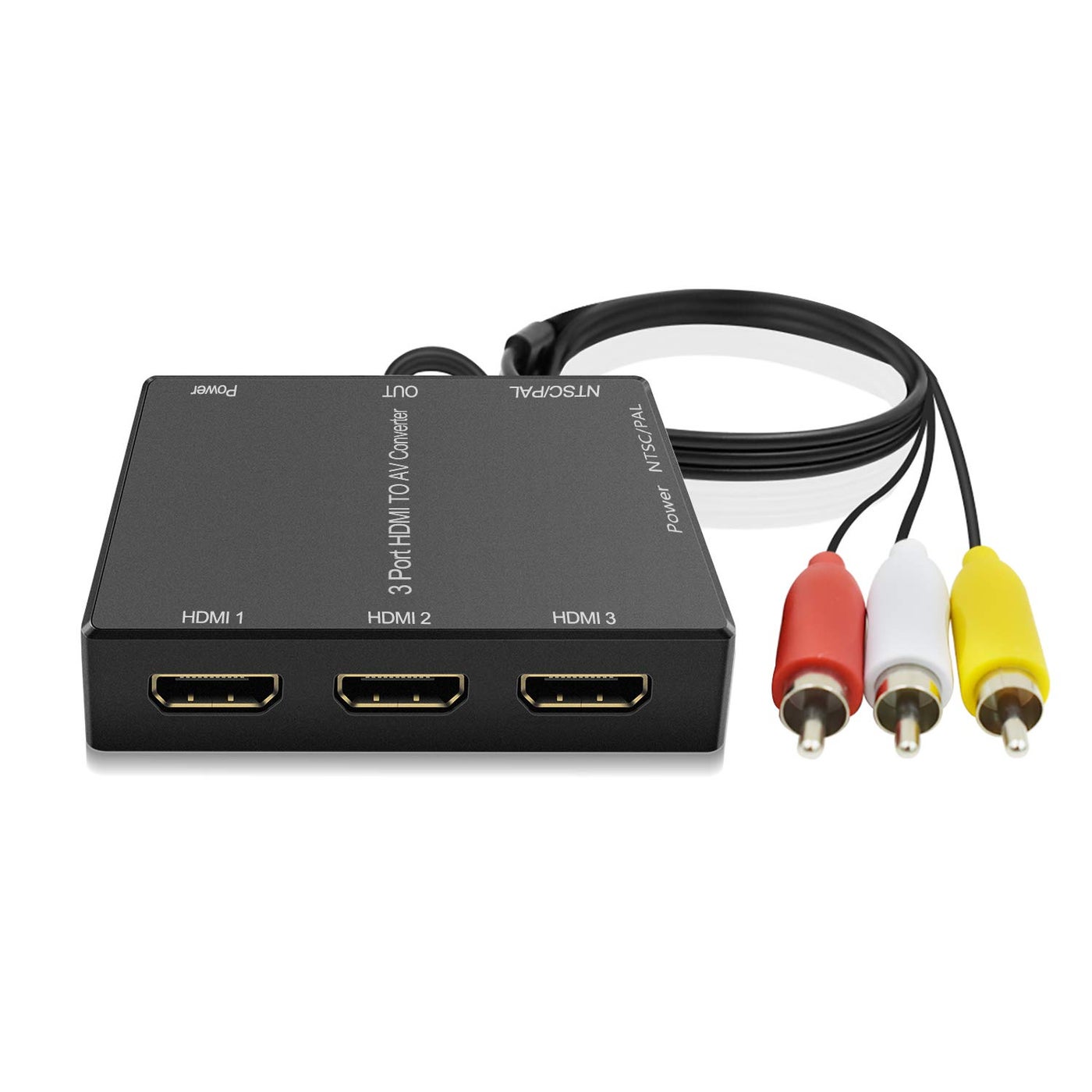 Dingsun 3 Port HDMI to RCA Converter HDMI to Older TV AV Adapter for Fire Stick, Roku, PS4, Appler TV, HD Play, PC, DVD Players etc.